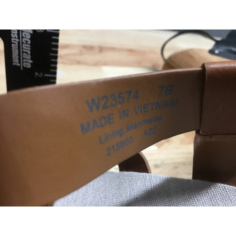 Cole Haan W23574 Sandals Women's US 7B Crystal Honey Leather Wedge Heel Strappy - Image 7