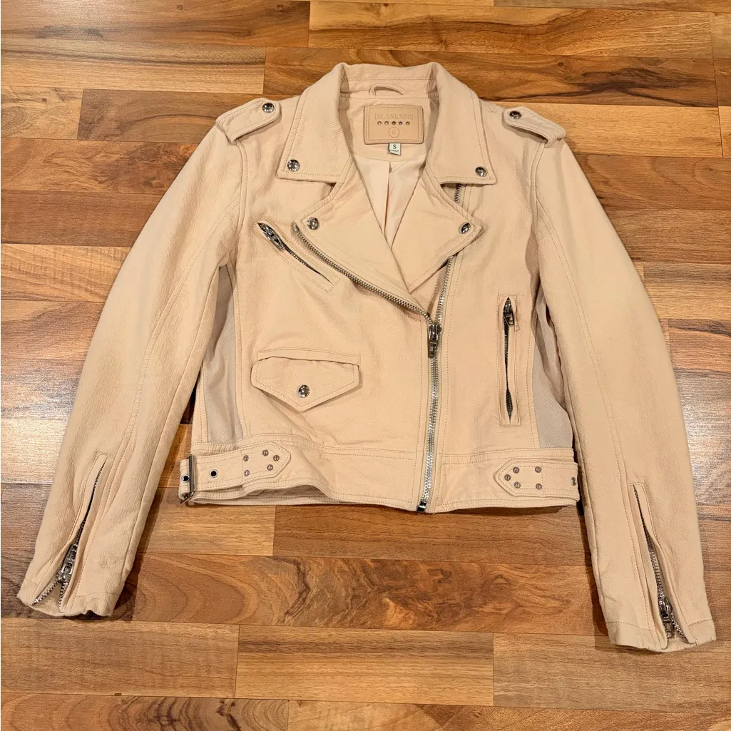 Blank NYC Women's Cream Leather Jacket - Image 3
