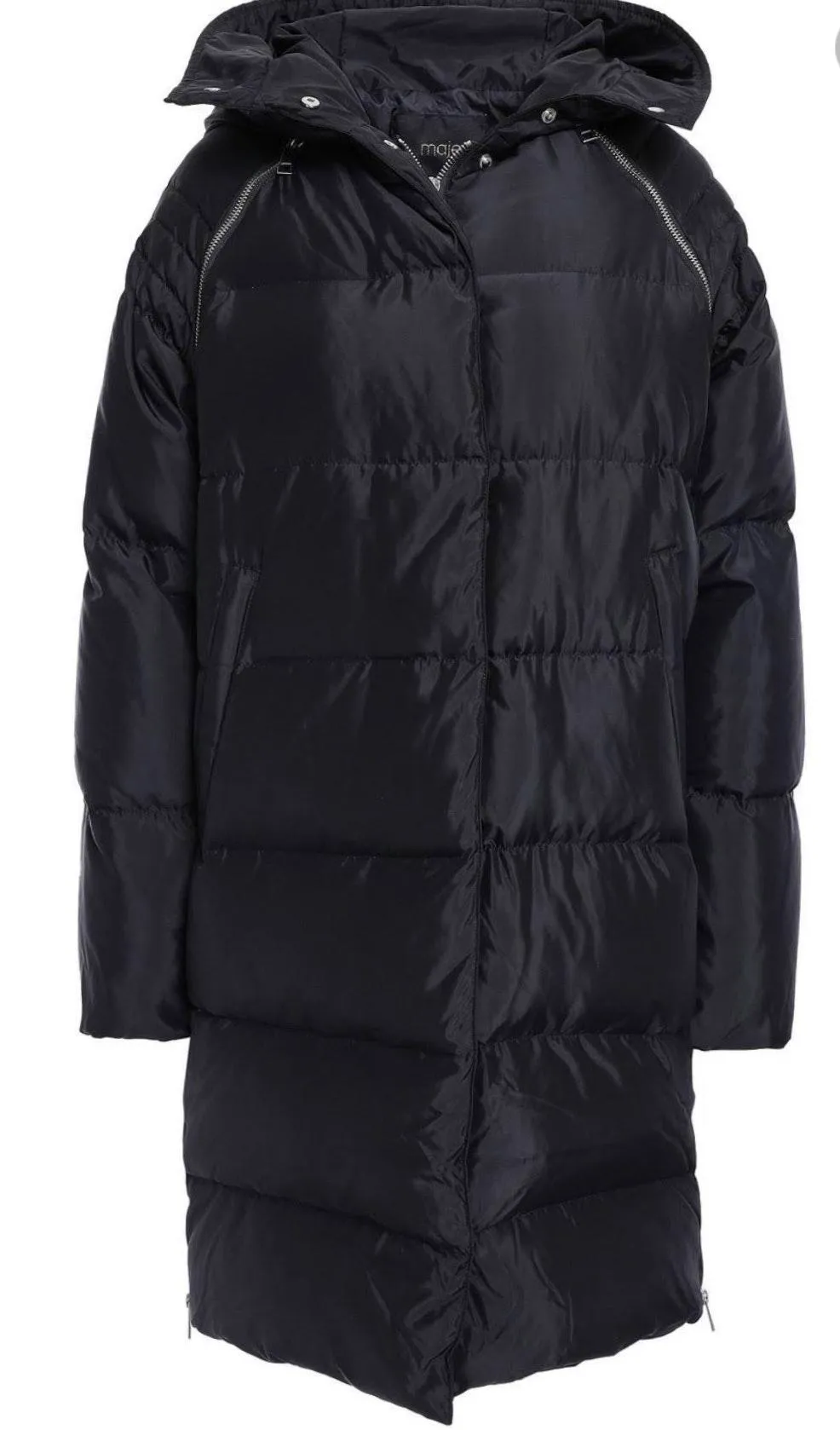Grenadina Zip-detailed Quilted Shell Hooded Down Coat Black - Image 3