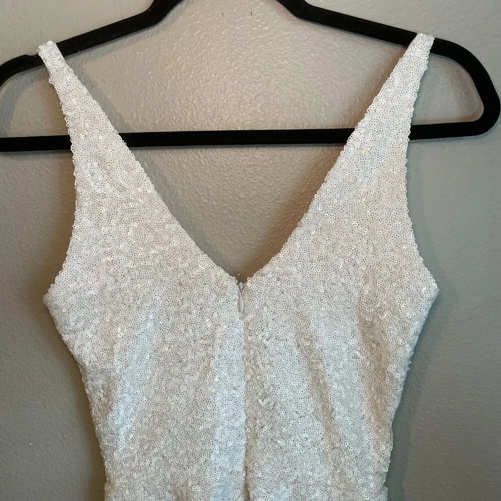Dress the Population Sequin Dress White Gown Small Retail $328 Prom Dance Formal - Image 11