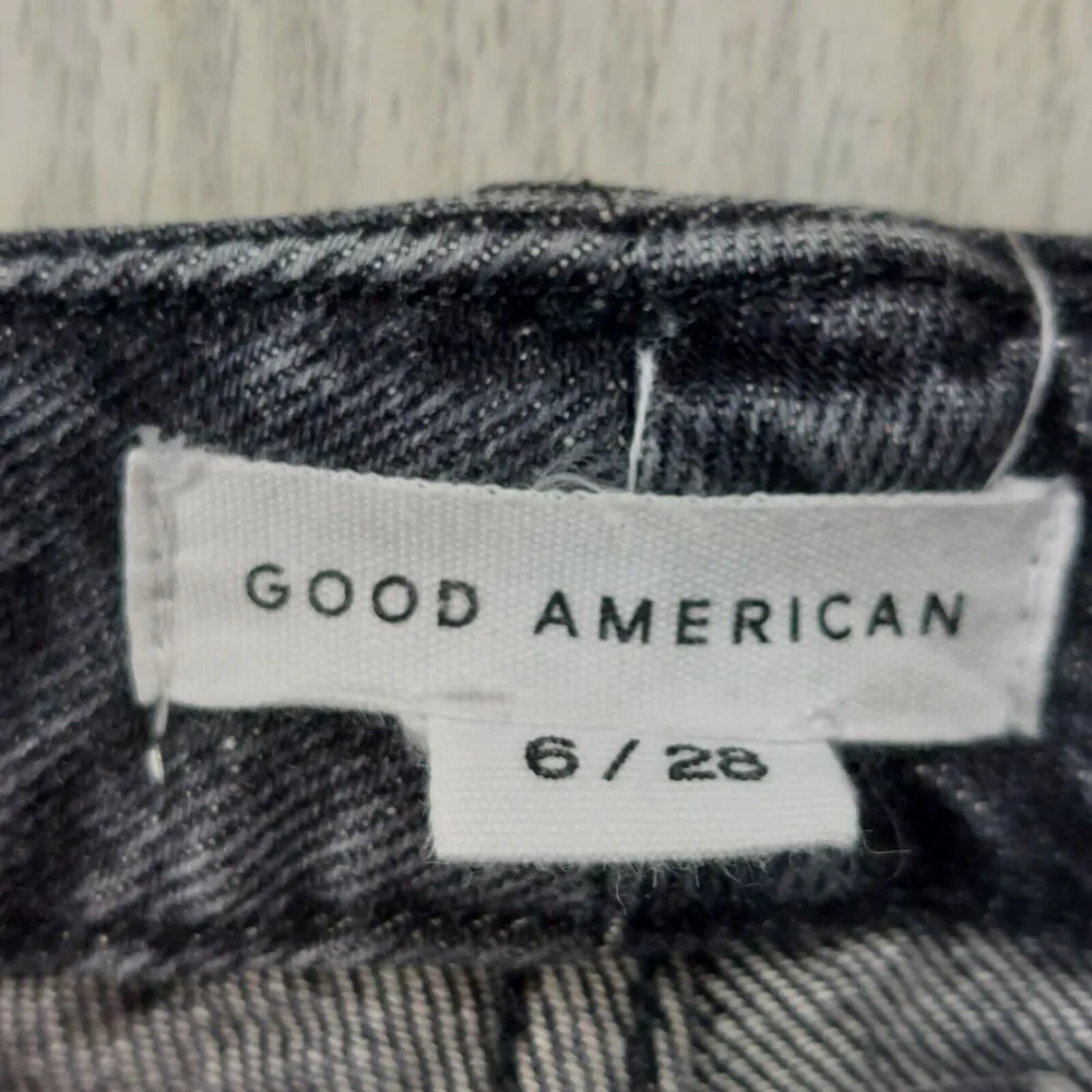 COPY - Good American Womens Jeans Size 6/28 Black High Rise Straight Leg Denim … - Image 3