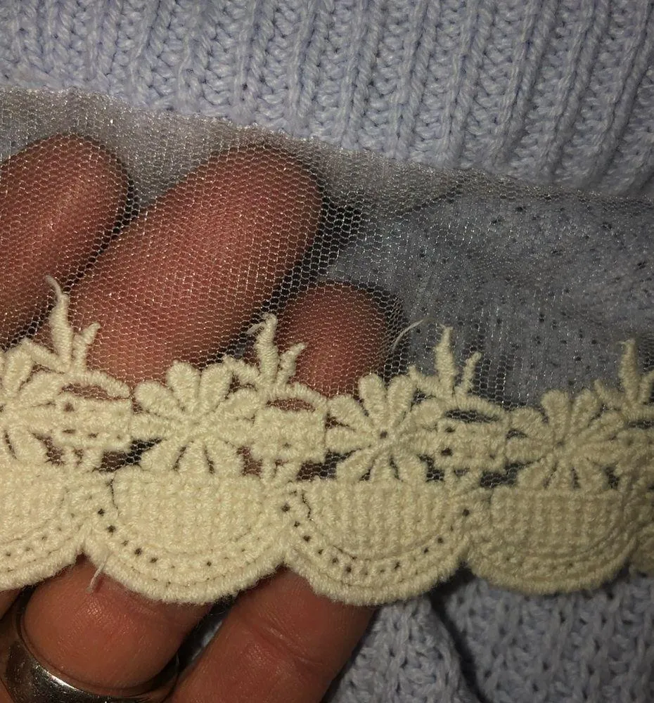 Kimchi Blue lavender lace hem crop sweater - Image 6