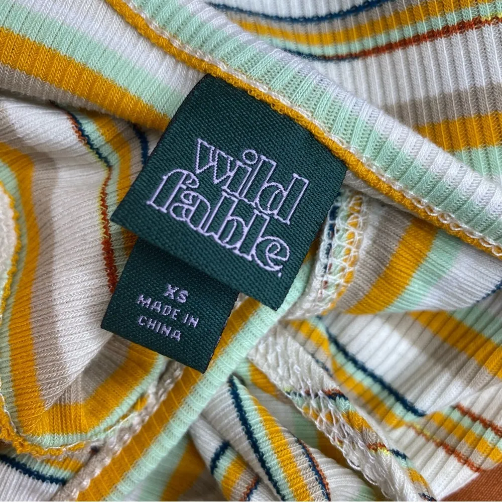 NWOT Wild Fable Women’s Retro Stripe Cut-Out Tank Bodysuit - Image 2