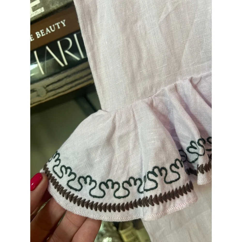 Fanm Mon Candy Embroidered Ruffle Pencil Skirt Lilac Womens Size Small Purple - Image 7