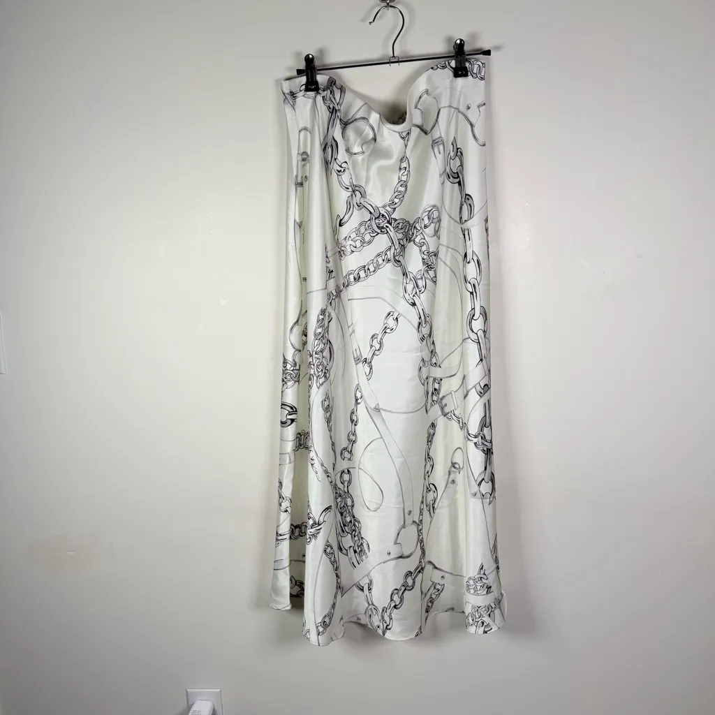 Hailey Chain Printed Satin Slip Skirt Size 1X - Image 2
