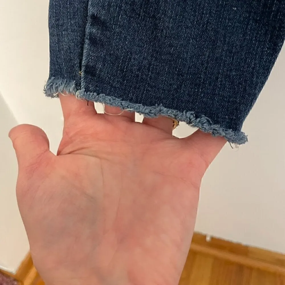 Kut From The Kloth  KFTK Carlo Ankle Skinny Jeans Dark Wash Raw Hem Cropped Crop - Image 7