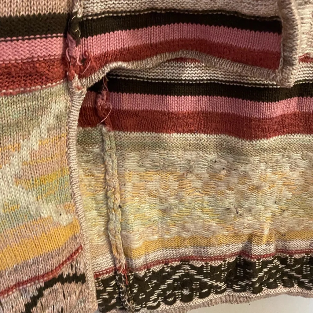 American Rag Womens Knit Cardigan Sweater S Small Boho Pink Brown Rust Print - Image 4