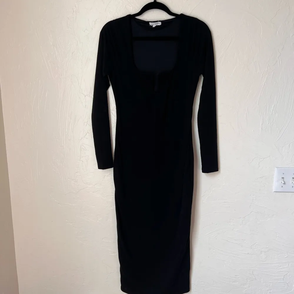 Good American Black long sleeve U ring midi dress size 2 (M) - Image 3