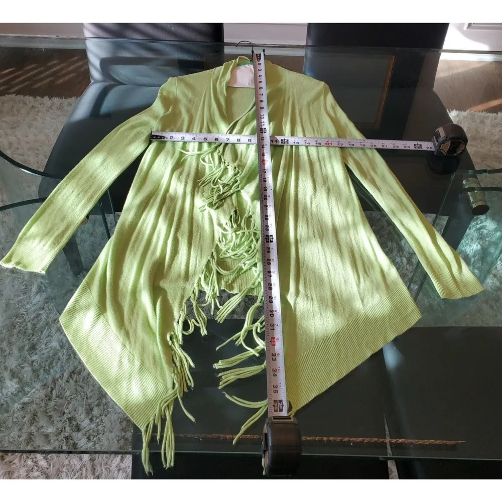 Chico's Women's Green 100% Rayon Open Front Long Sleeve Cardigan Sweater 0 (S) - Image 6