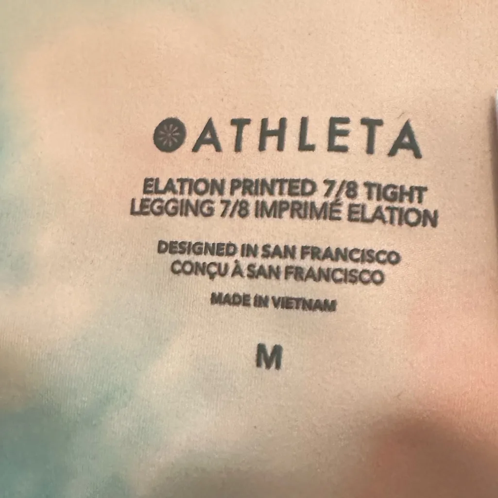 Athleta Womens Elation Printed 7/8 Tight in Watercolor Blue Size M - Image 6