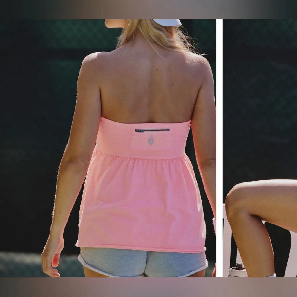 NWOT Free People FP Movement Hot Shot Babydoll Tube Top - just peachy - small - Image 4