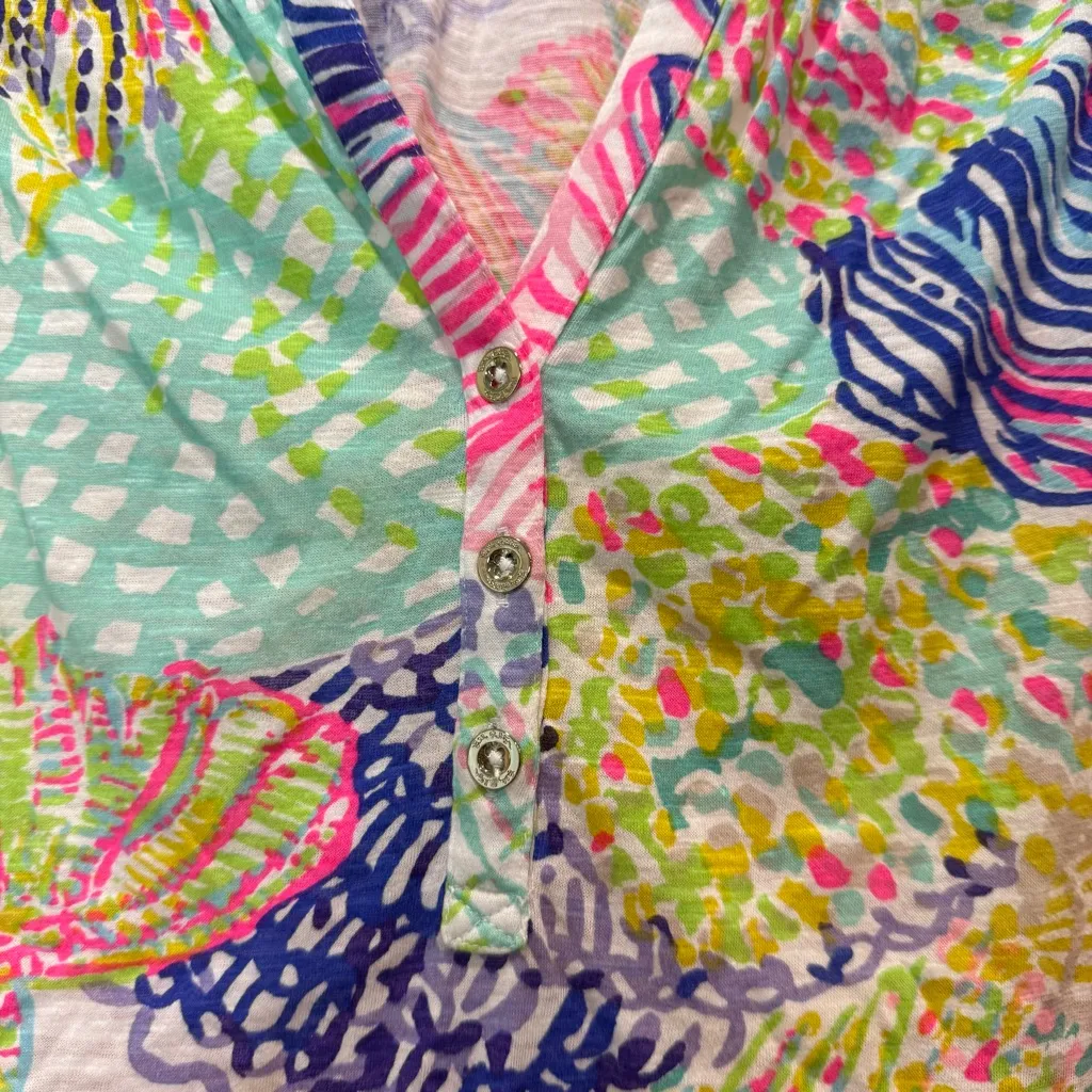 Lilly Pulitzer 100% Cotton Essie Seashell Roar of the Seas Print Tank Size Small - Image 4