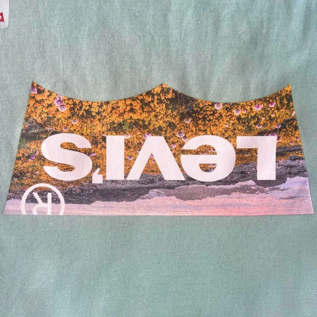 Levi's Women's Tee Shirt Sage Green Short Sleeve Graphic Print Logo NWT Size S - Image 9