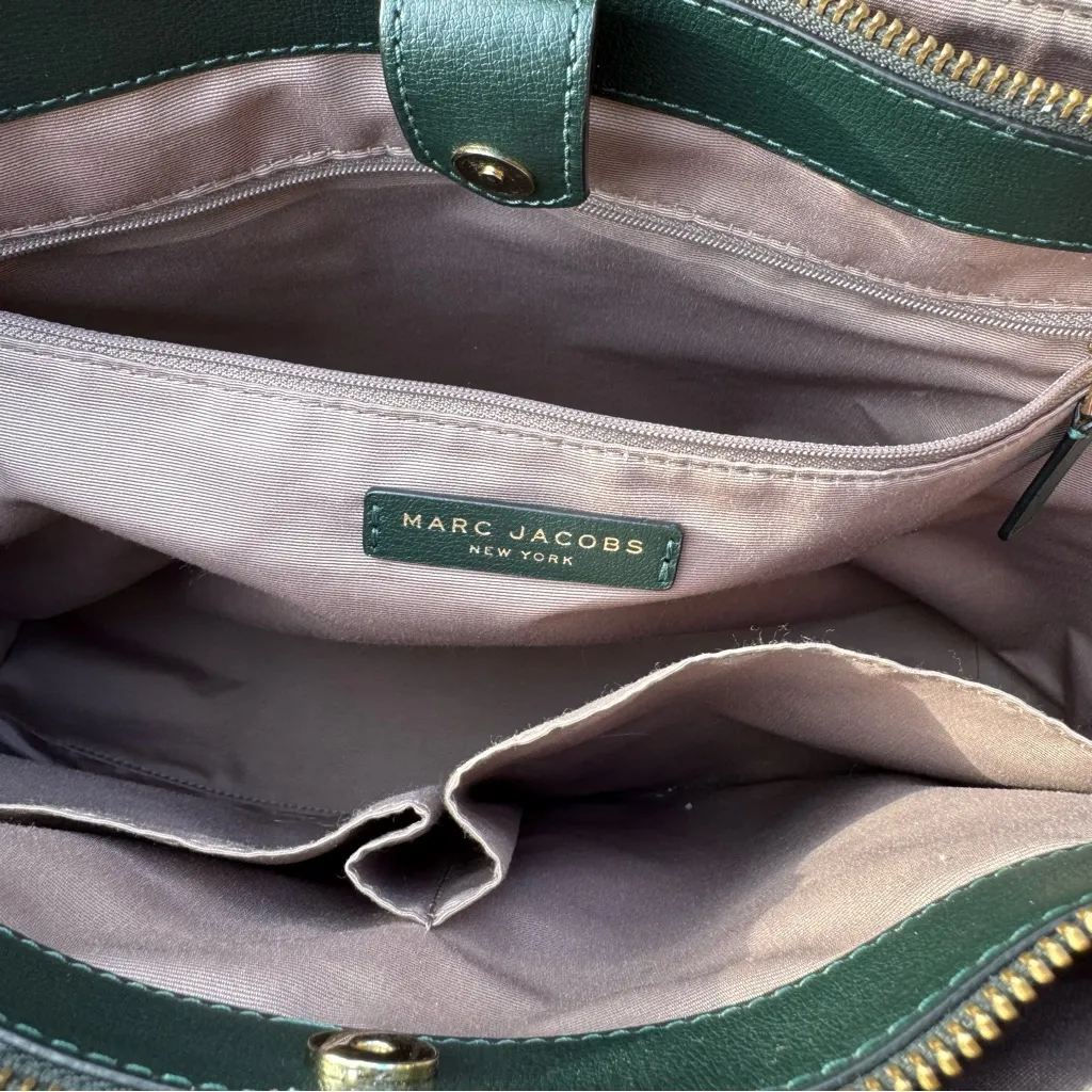 Marc Jacobs Commuter Tote Women's Leather Shoulder Bag Handbag olive green - Image 7
