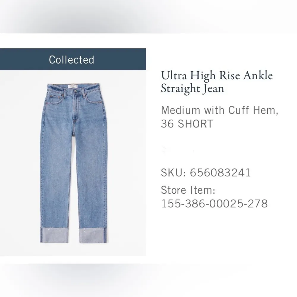 Abercrombie Ultra High Rise Ankle Straight Jean - Image 2