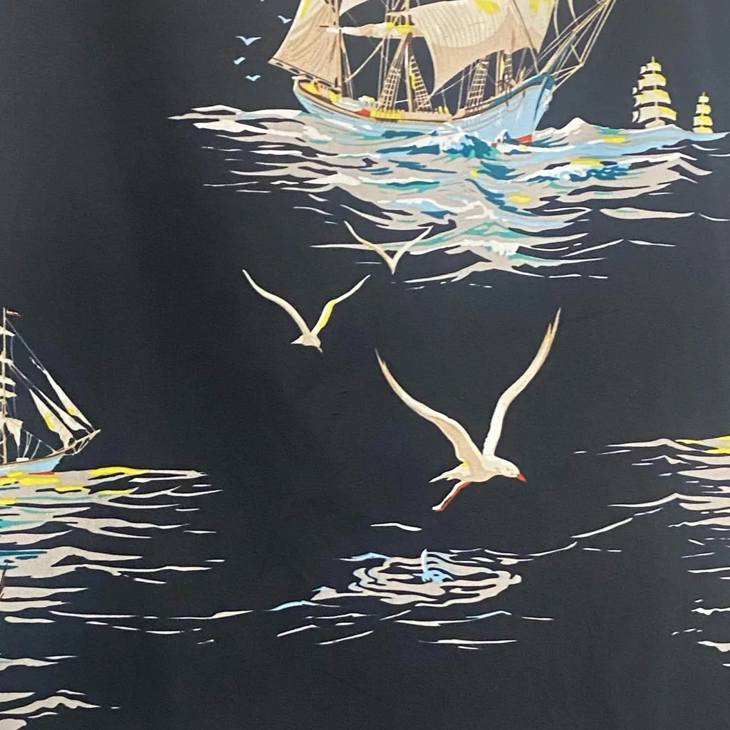 Leifnotes Antropologie Nautical
Ship Sailboat Print Navy Blue A - Image 9