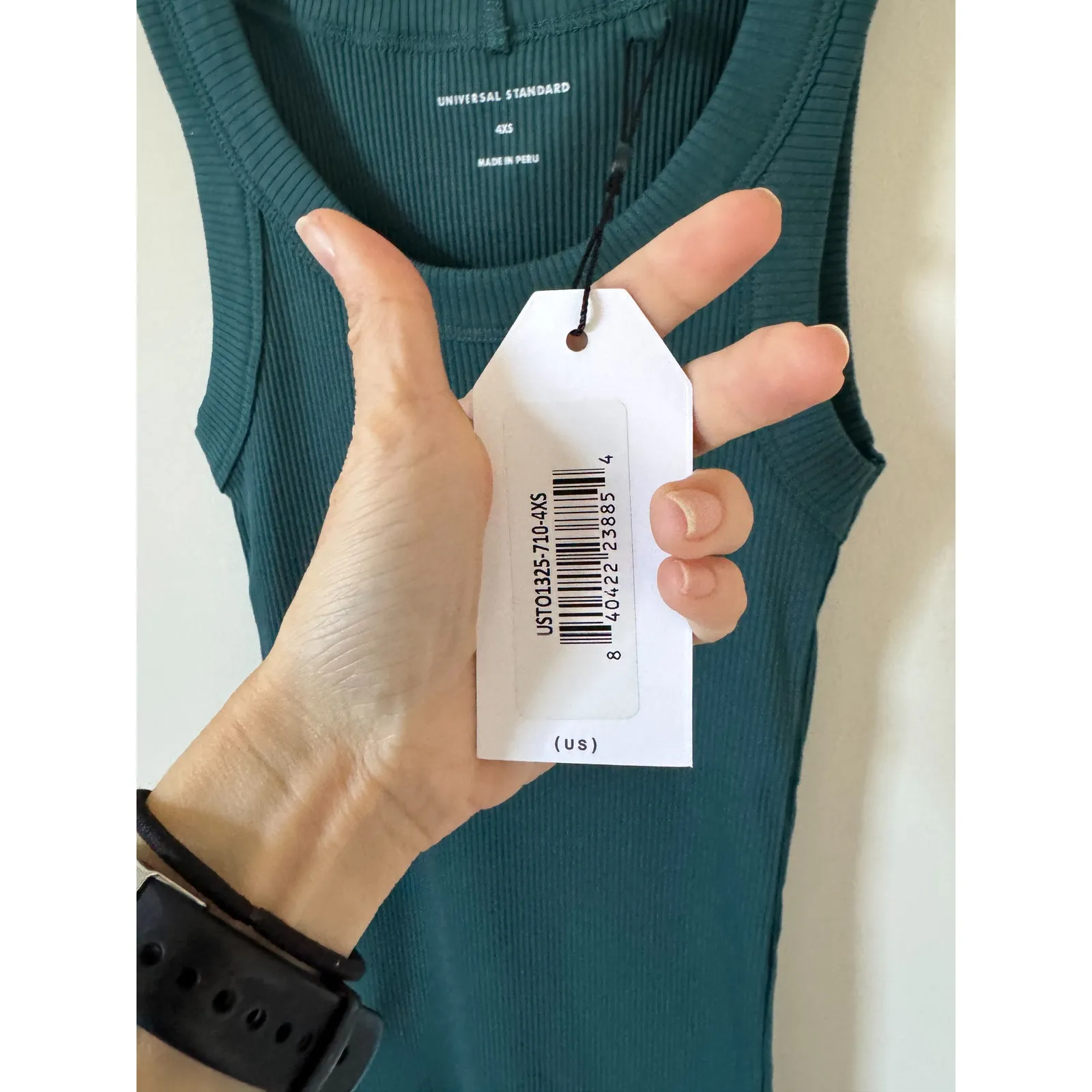 Universal Standard Ribbed Tank Top Teal Blue Green Size 4XS (0-00) - Image 6