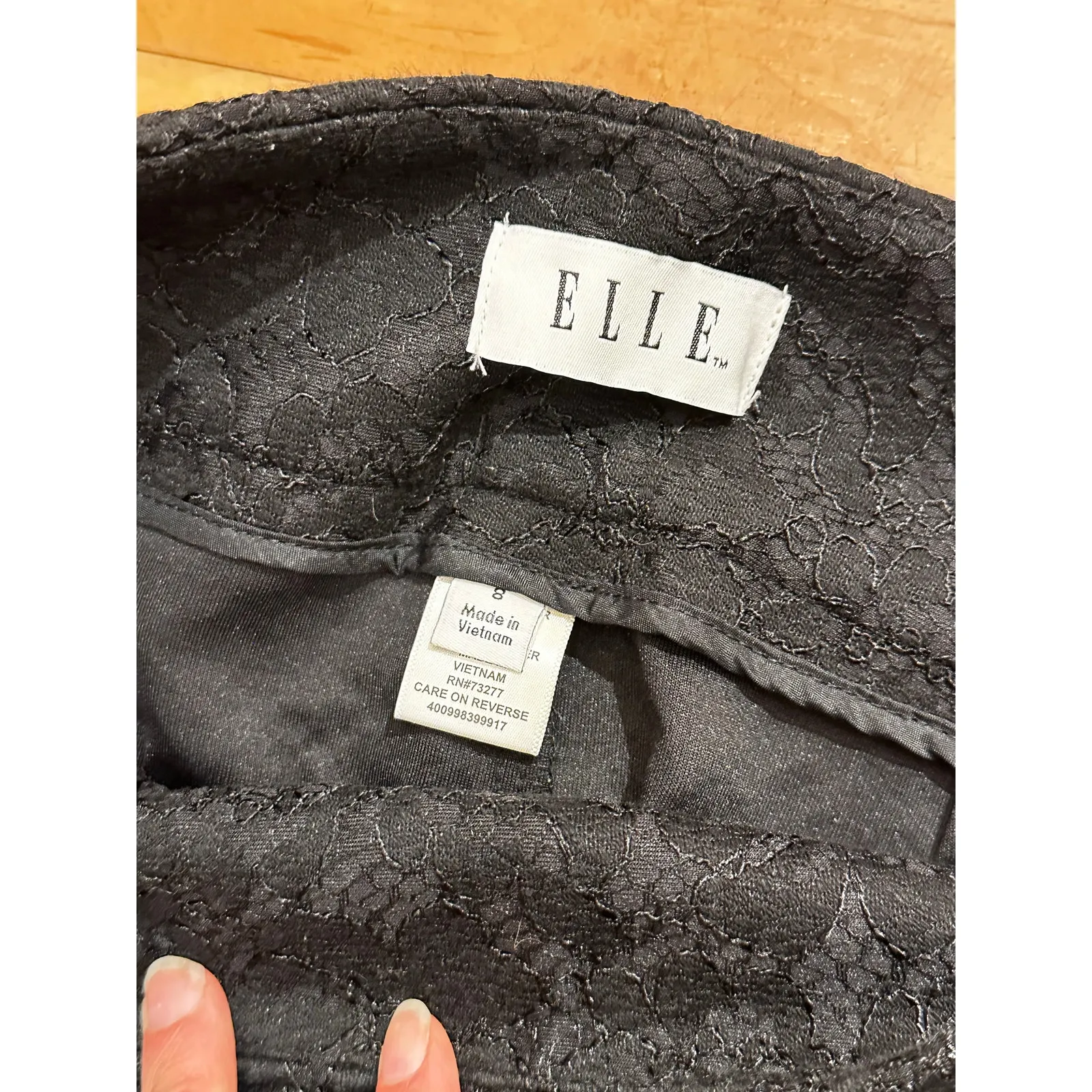 Black Floral Lace Ankle Length Dress Pants from Elle Size 8 - Image 5