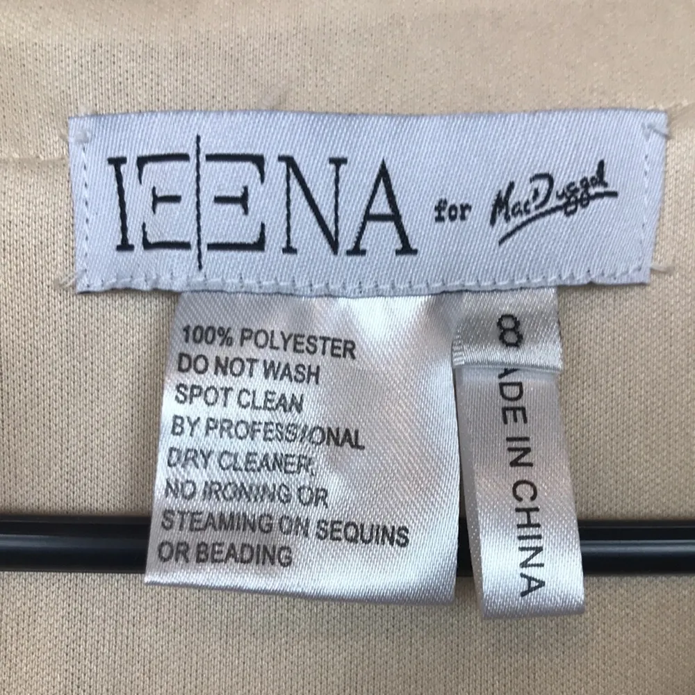 NWT Ieena for Mac Duggal Women’s Gold Sequins Mesh Faux Wrap Long Sleeve Dress - Image 12