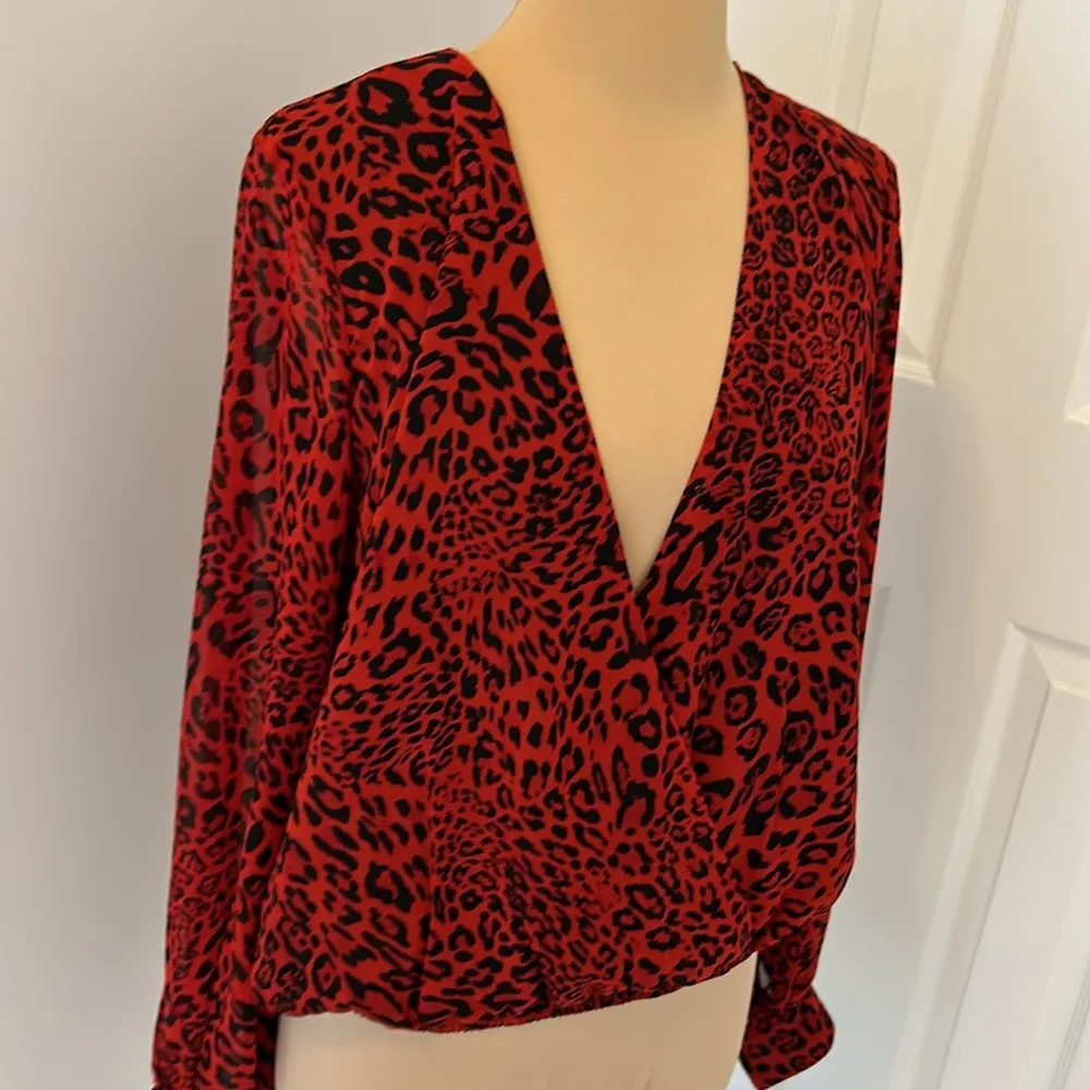 Generation Love  Dory Red Leopard Print Top - Image 7