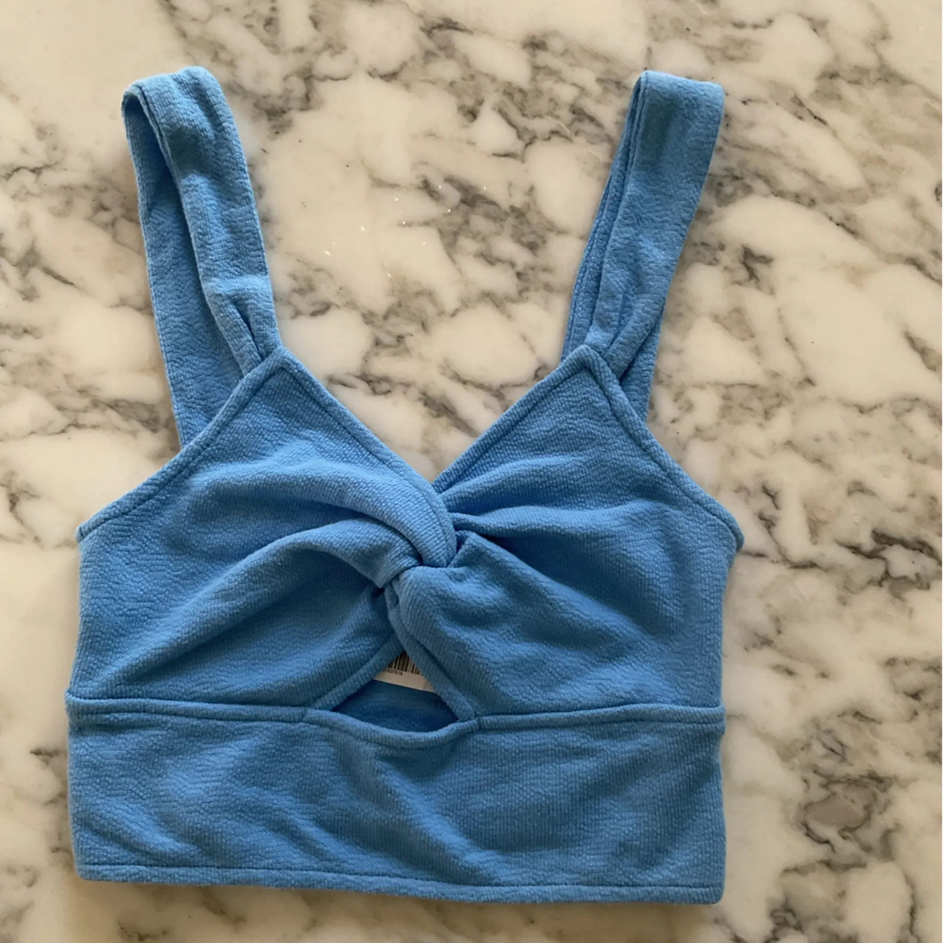 NWOT Madewell Crop Tank Top Oasis Blue Sweetheart Neckline Women’s XS - Image 5