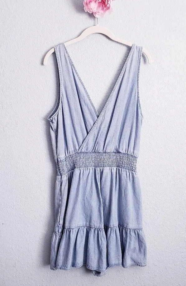 American Eagle Denim Ruffle Romper - Image 8