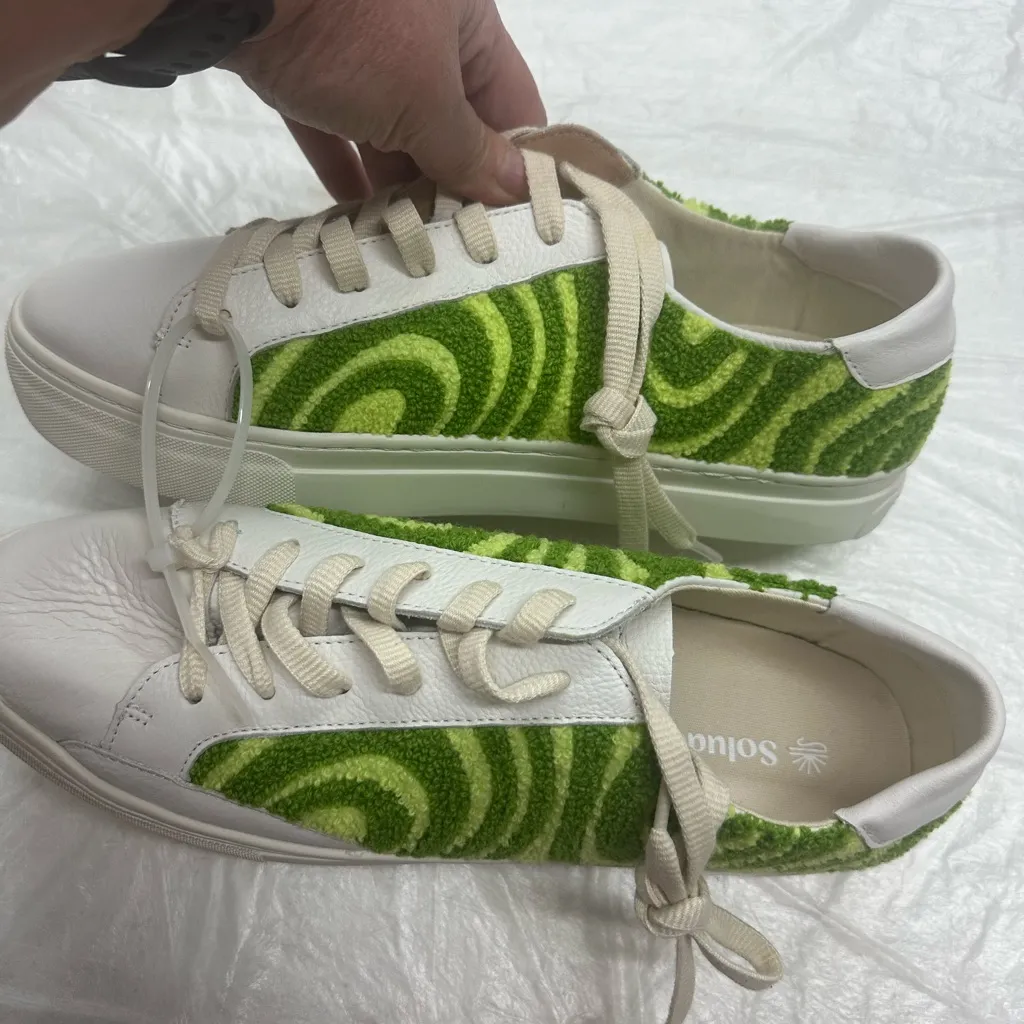 Soludos Women Sneakers Shoes Psychedelic Spiral Green Ibiza Platform SZ … - Image 2