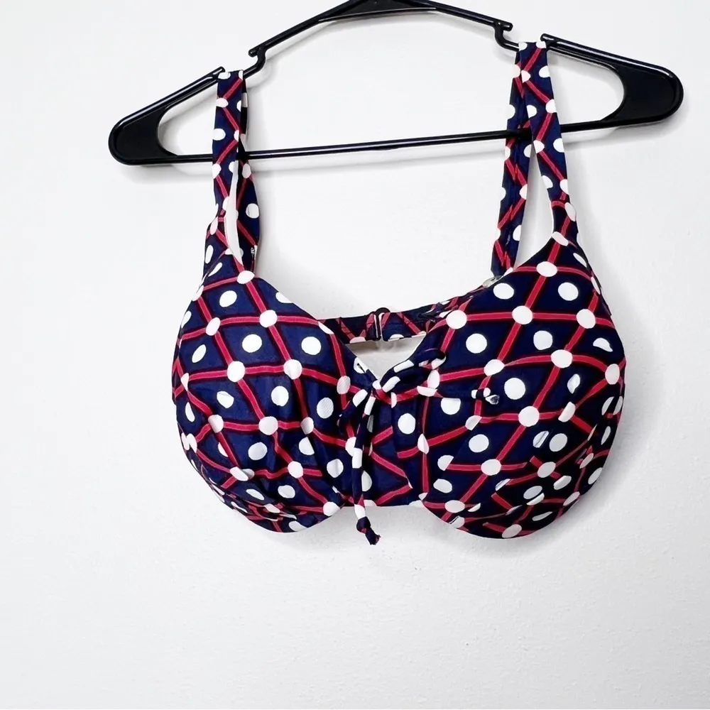 Vintage 1960’s 60’s Bali Bikini Top Underwire Pinup Swimsuit Blue Red Size 36D - Image 4