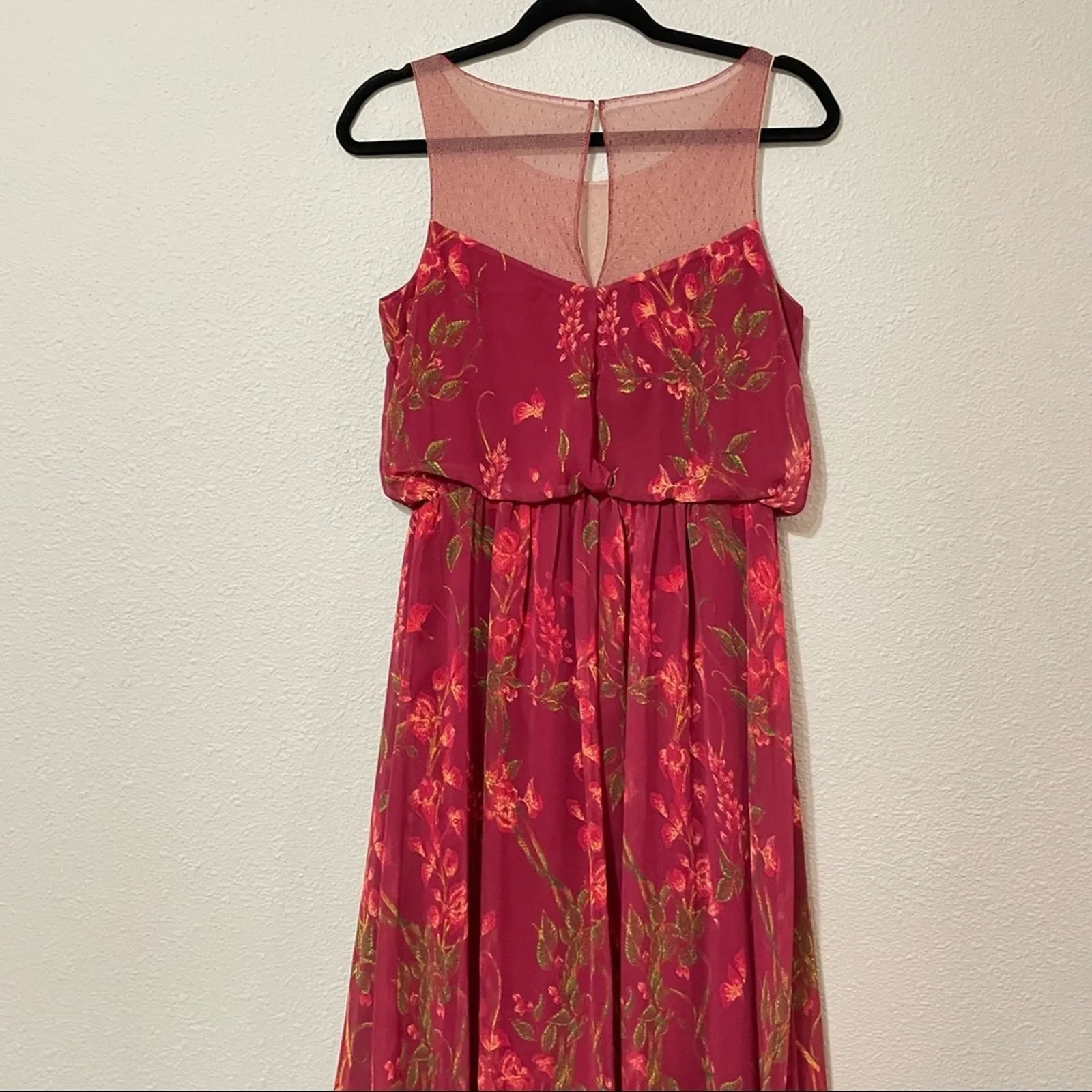 Marchesa Notte Red Floral Flowy Dress Casual Womens 2 Sleeveless Embroidered - Image 4