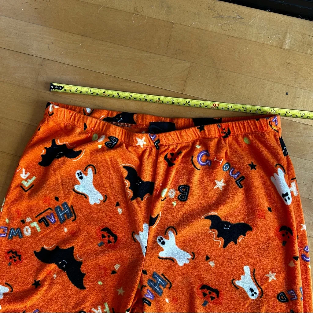 Hyde & Eek! Fun Halloween Fleece Sleep, Lounge Pant, Orange, Black, Size L Orange Size L - Image 7