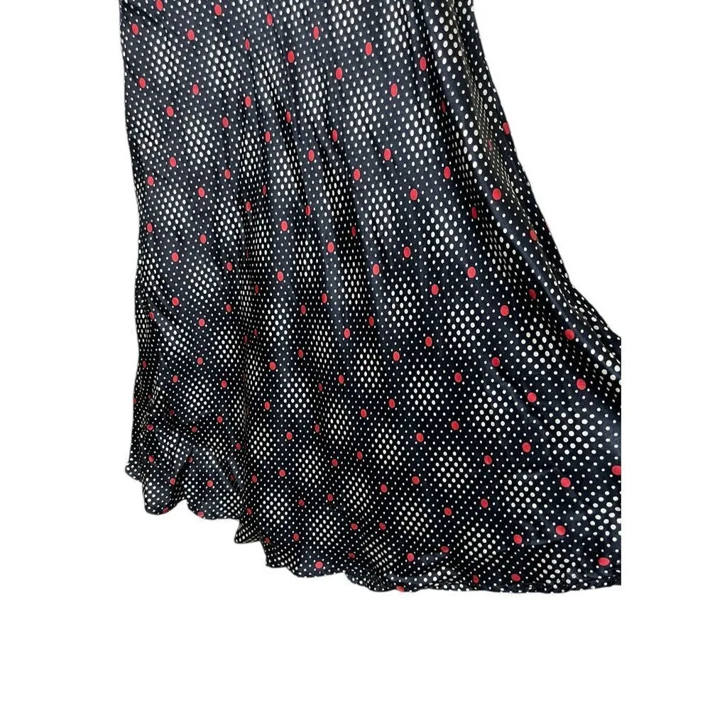 Salaam Black Red Polka Dot Maxi‎ Skirt Size Small - Image 3