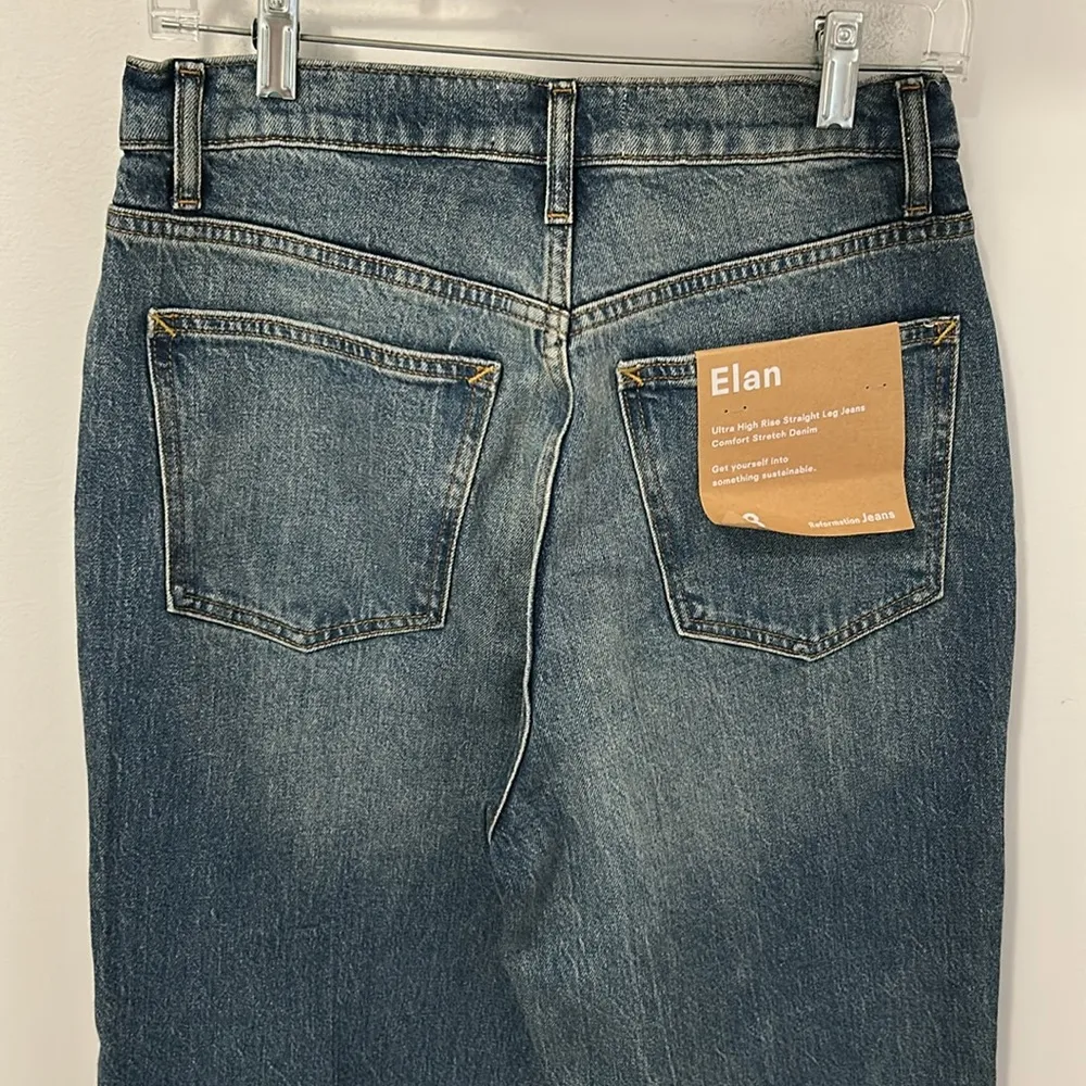 Reformation Elan Ultra High Rise Straight Leg Jeans - Image 7