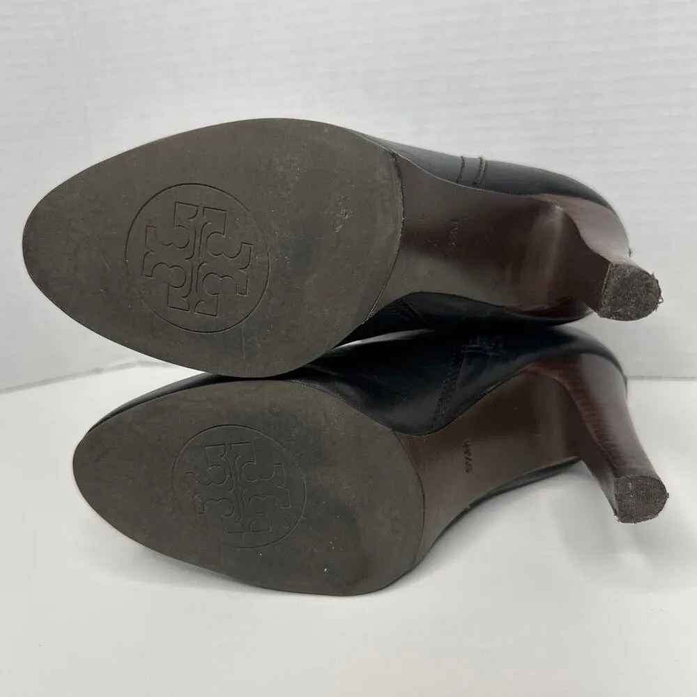 Tory Burch Black Bristol Equestrian Calf Leather Ankle Zip Bootie black size 5.5 - Image 10