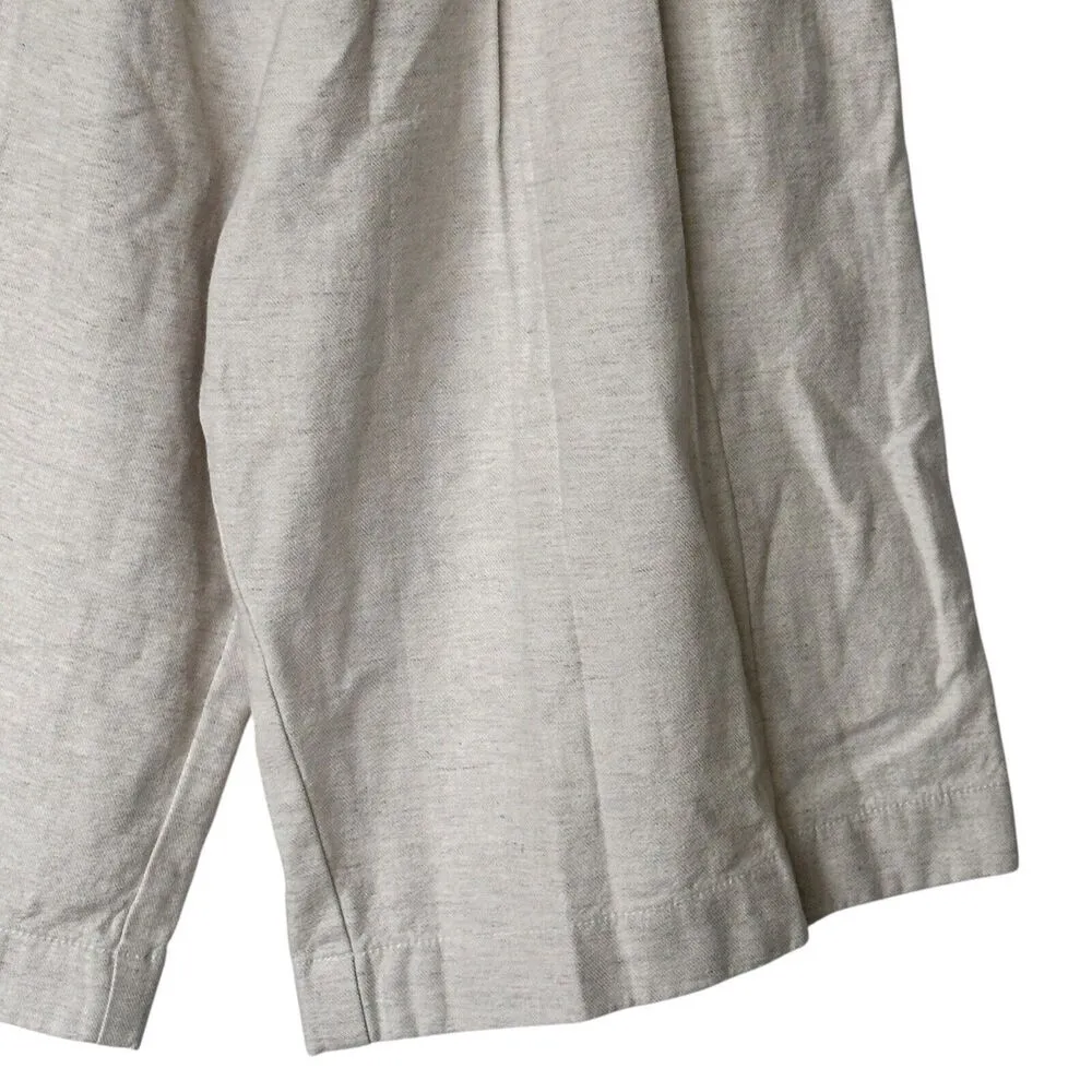 Ninty Percent S High Waisted Tailored Beige Dressy Casual Pleated Wide Short - Image 6