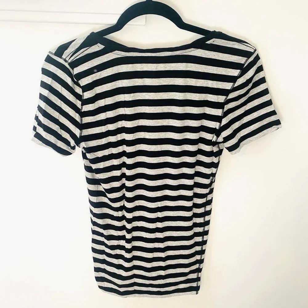 Vintage Y2K Calvin Klein Striped Ringer T-shirt Baby Tee Skater 90s Retro Grunge - Image 4