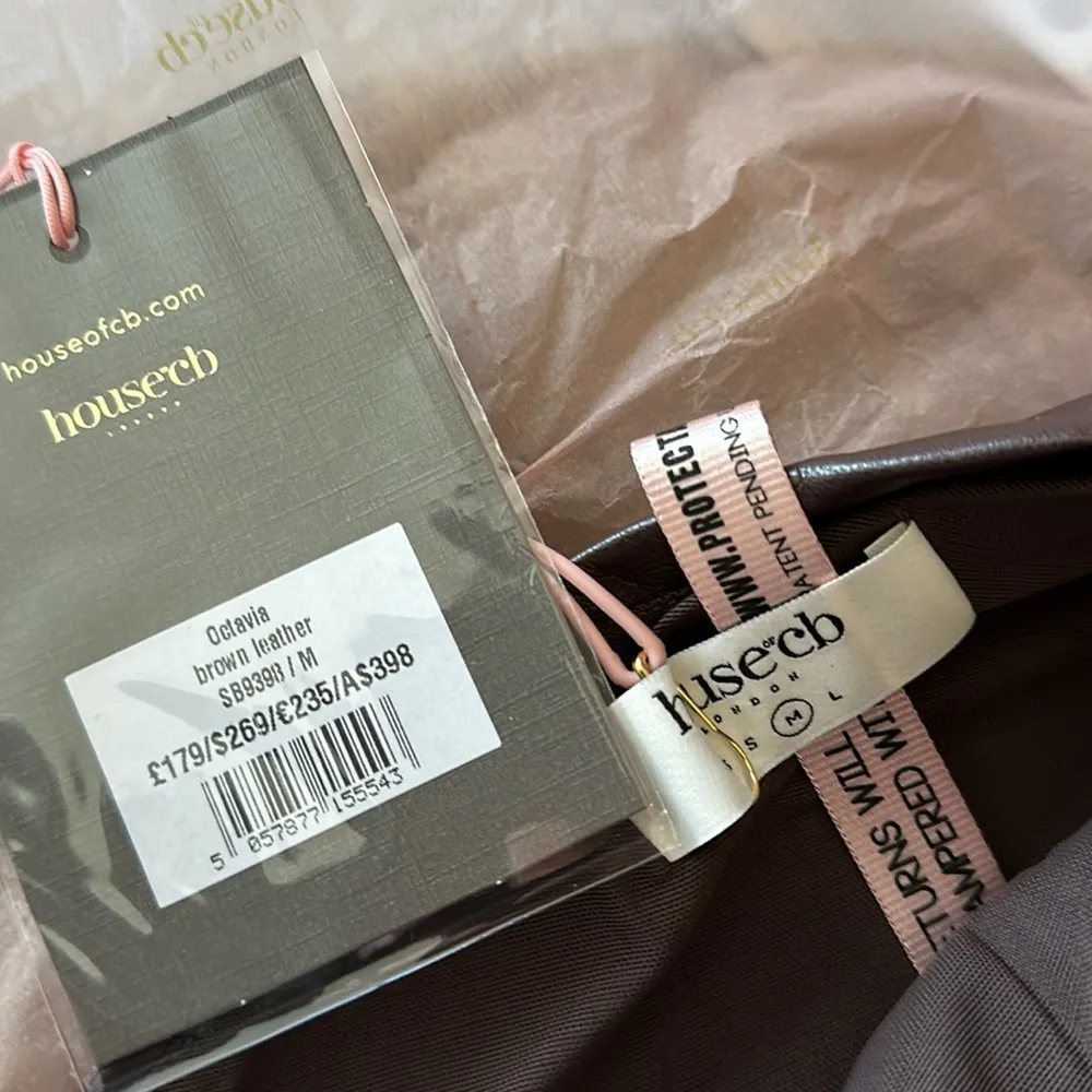 HOUSE OF CB 'Octavia' Cocoa Vegan Leather‎ Maxi Dress NWT size M brown - Image 15