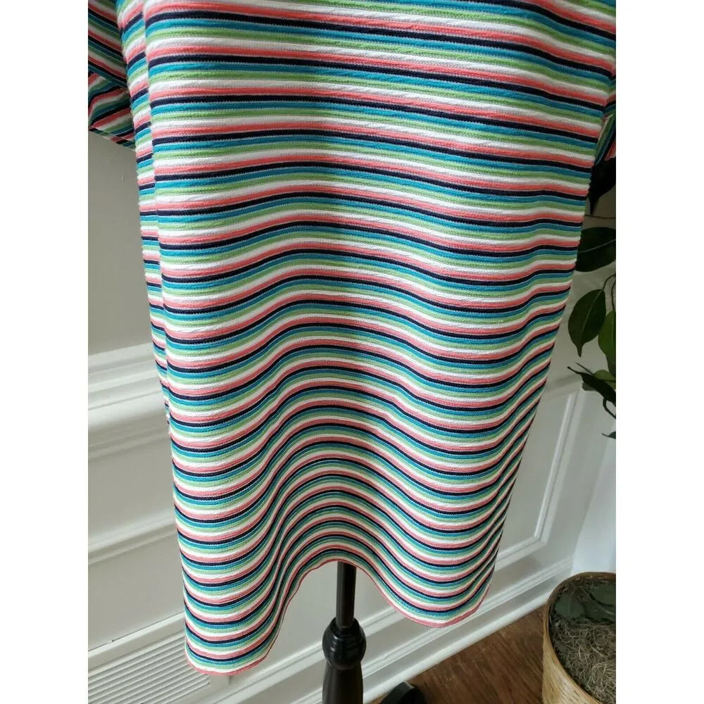 Ruby Rd Women's Multicolor Striped Polyester Round Neck 3/4 Sleeve Top Shirt 3X - Image 4