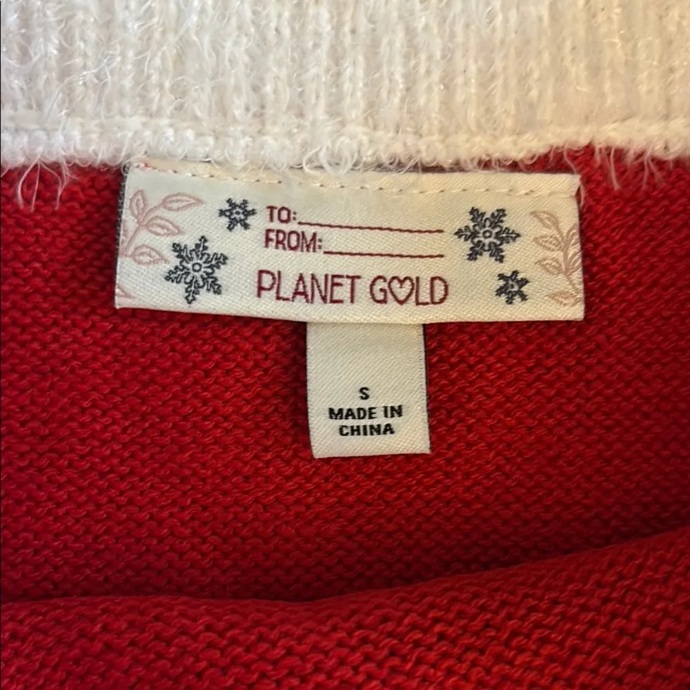 Planet Gold Red and White Skirt with Black Bow Women Size Small - Image 2