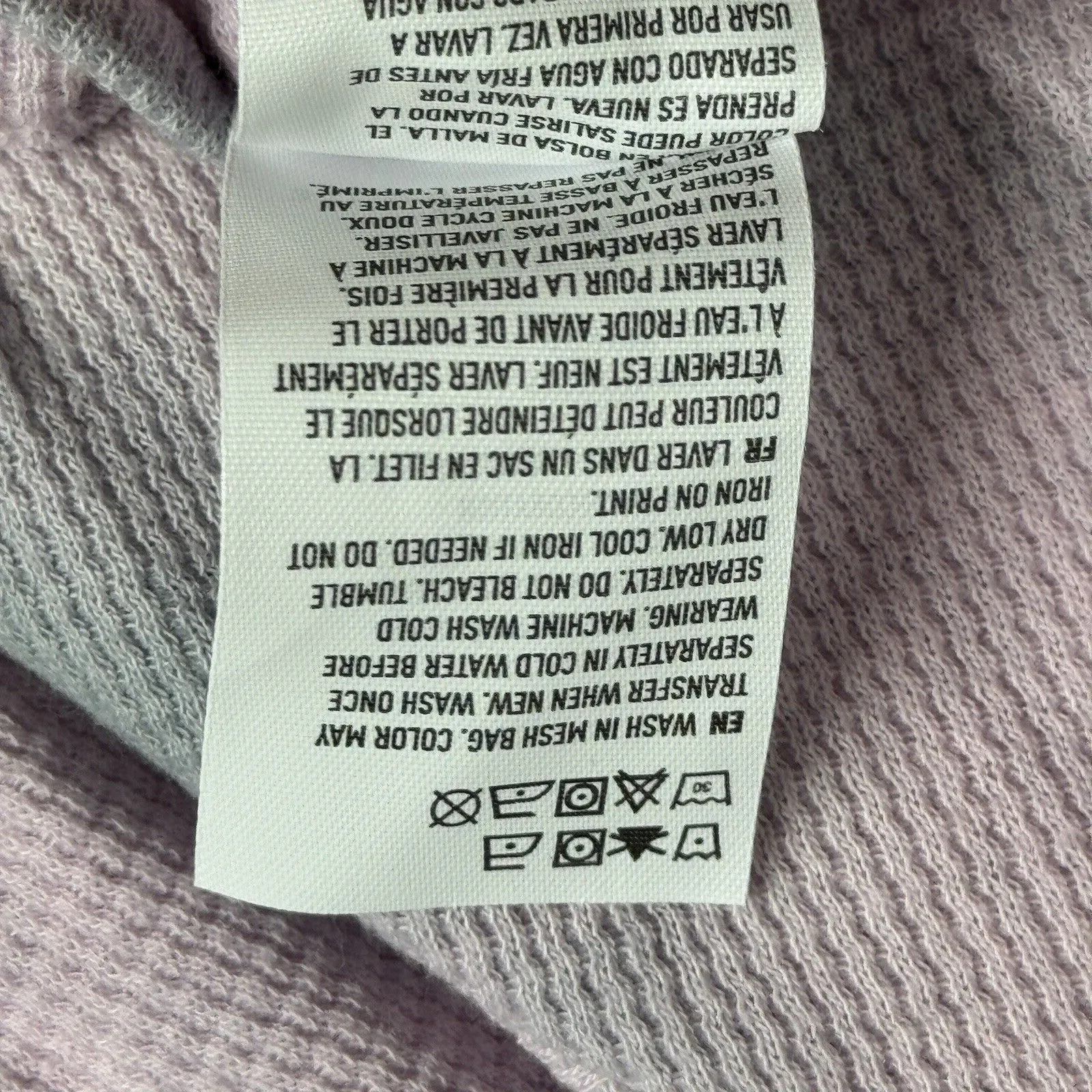 American Eagle Shirt Womens XL‎ Pink Gray Waffle Knit Crop Thermal Casual Lounge - Image 8