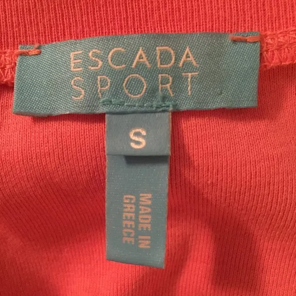 Escada‎ Sport Coral Tee Shirt Size S Pink - Image 6