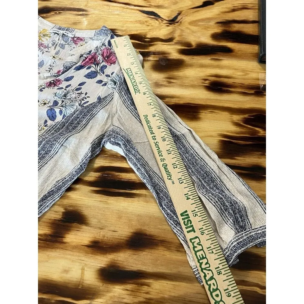 Figueroa And Flower Blouse Size P Medium Buttons Cottagecore Boho Peasant Modern - Image 9