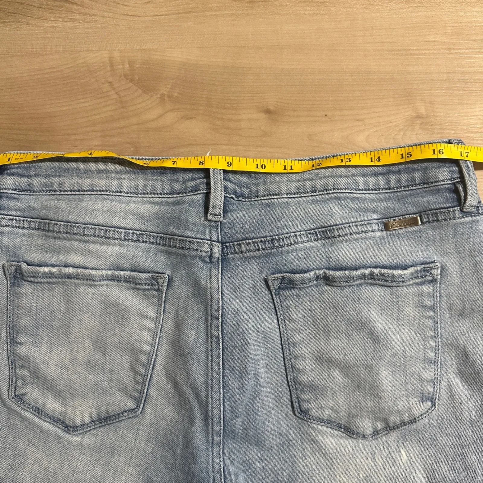 KanCan Denim Shorts Frayed Hem 33‎ Light Wash Blue Distressed Women's Casual - Image 10