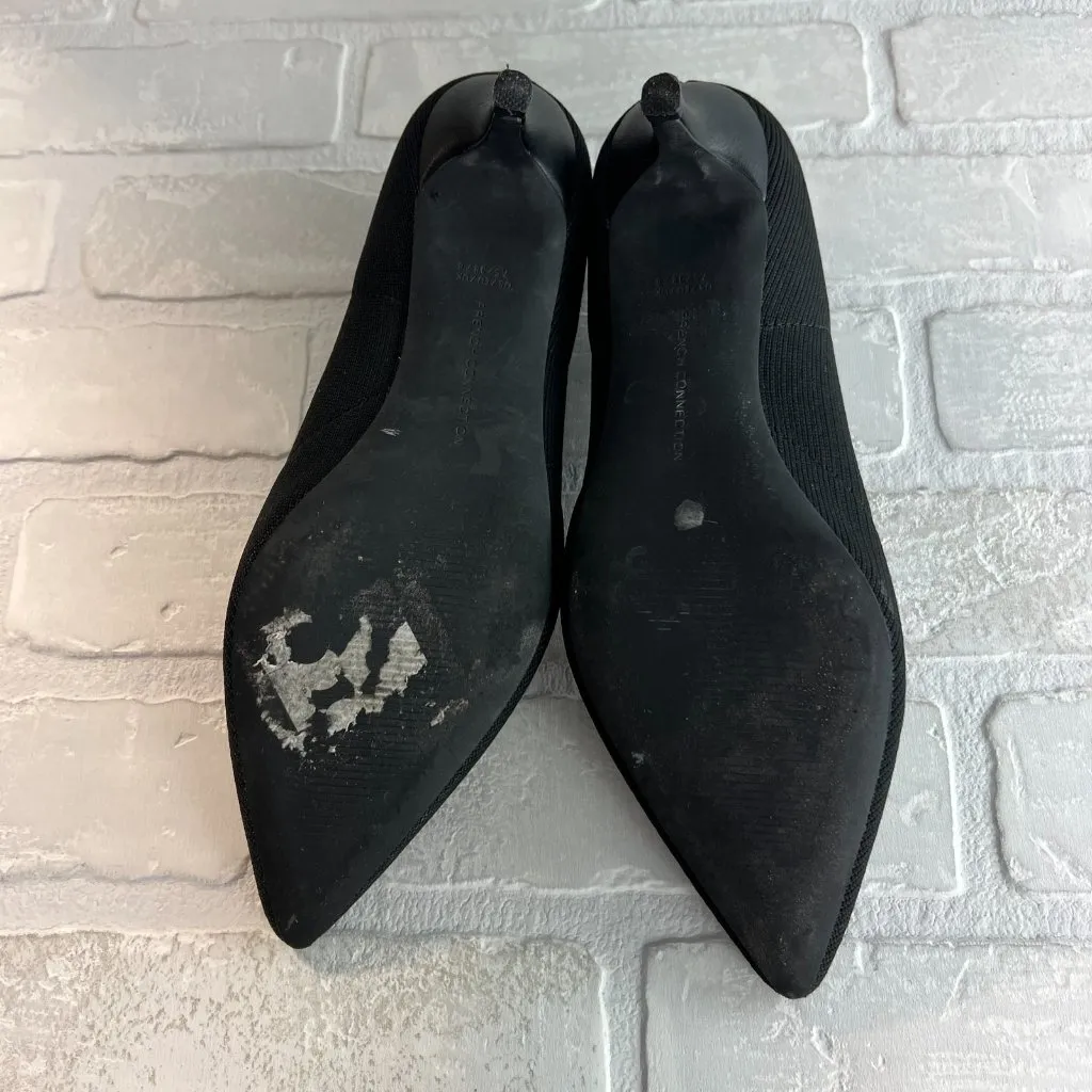 French Connection  Kitten Heels Womens 7.5 Black Pointed‎ Closed Toe Solid Knit - Image 9