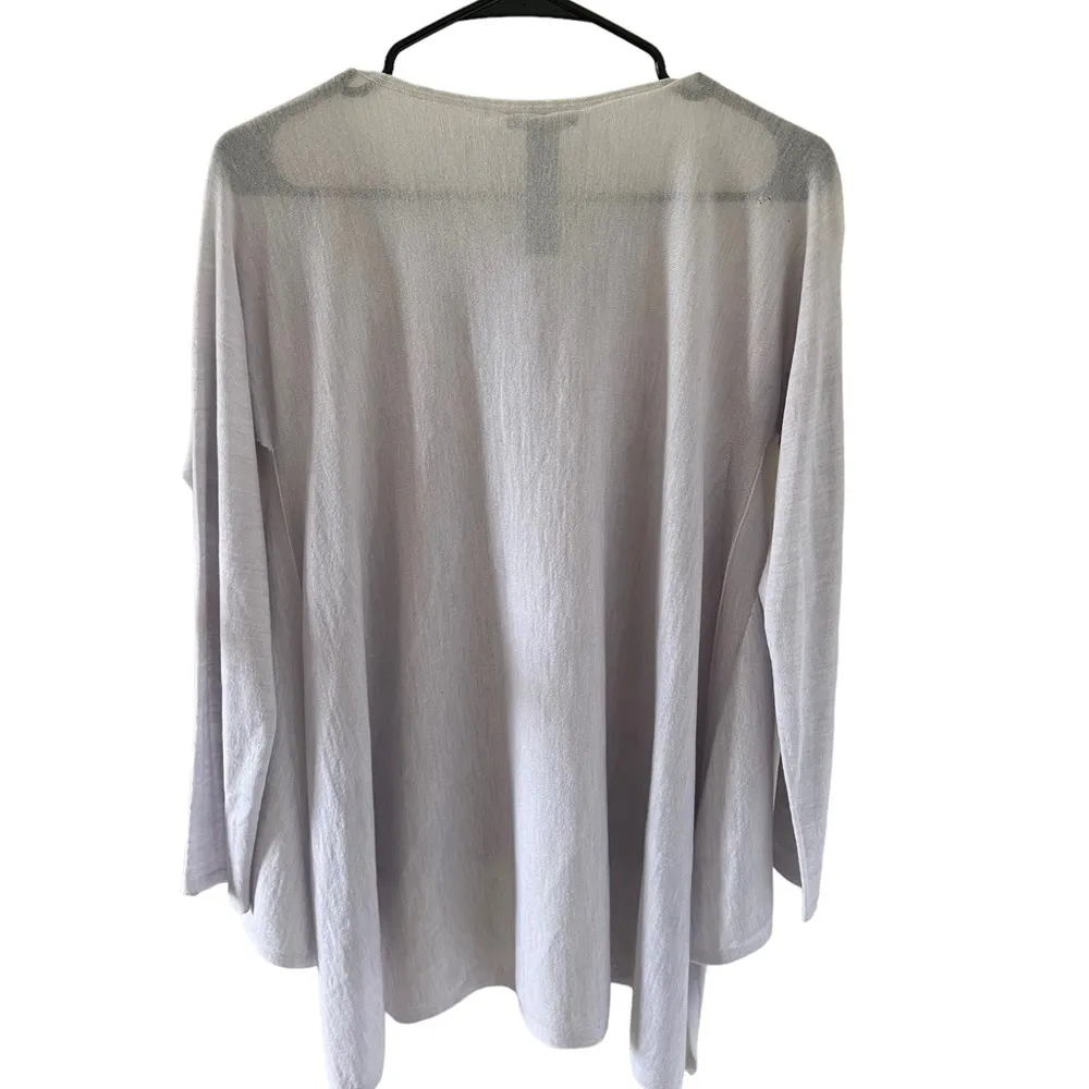 Eileen Fisher 100% Virgin Merino Wool Bateau Neck Top in Insky - Image 7