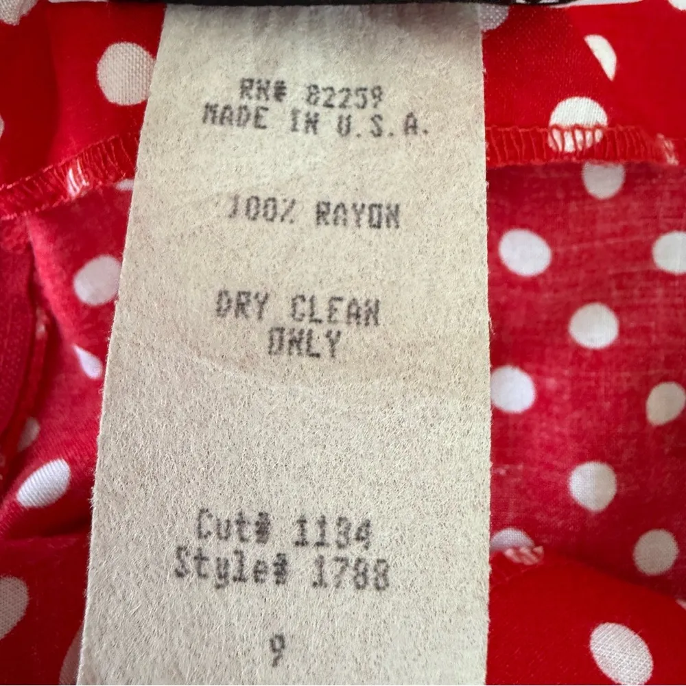 Vintage Polka dot Romper Size 9 Red &‎ White - Image 4