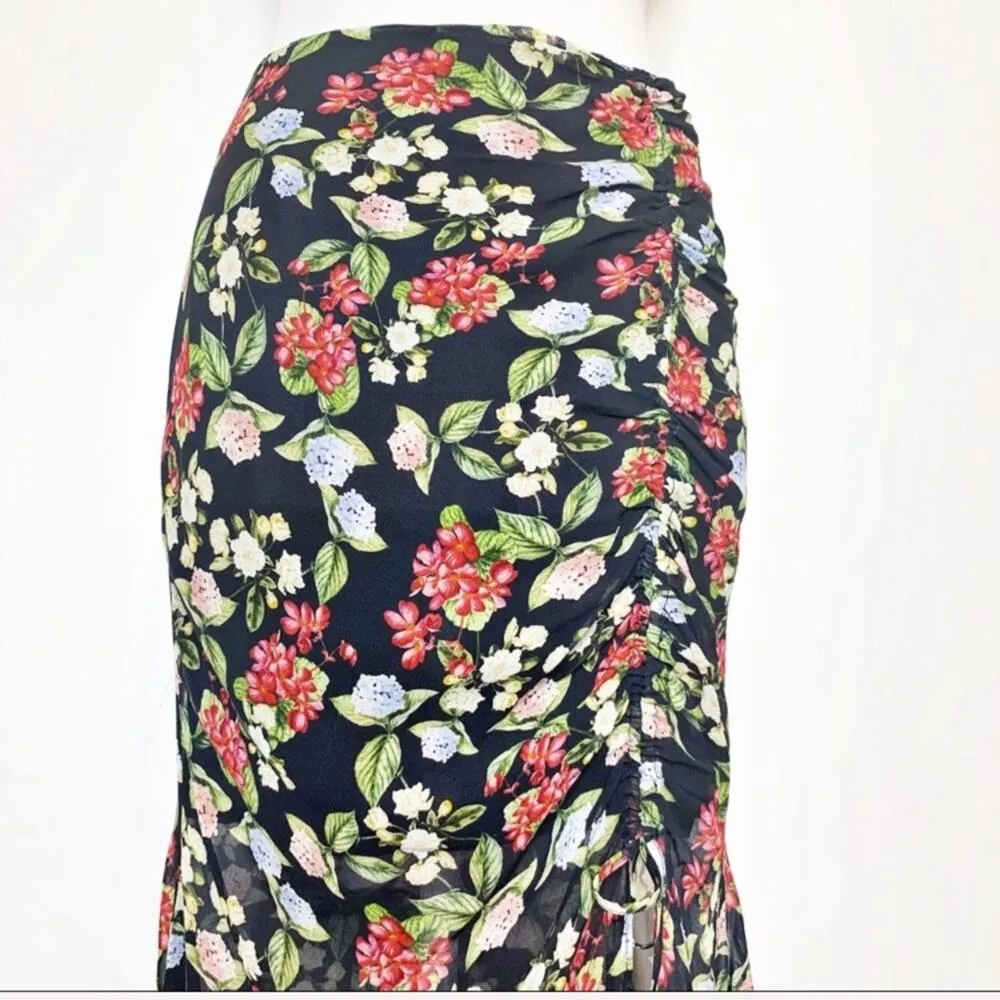 Nicholas floral ruched gathered maxi skirt Size 4 - Image 2