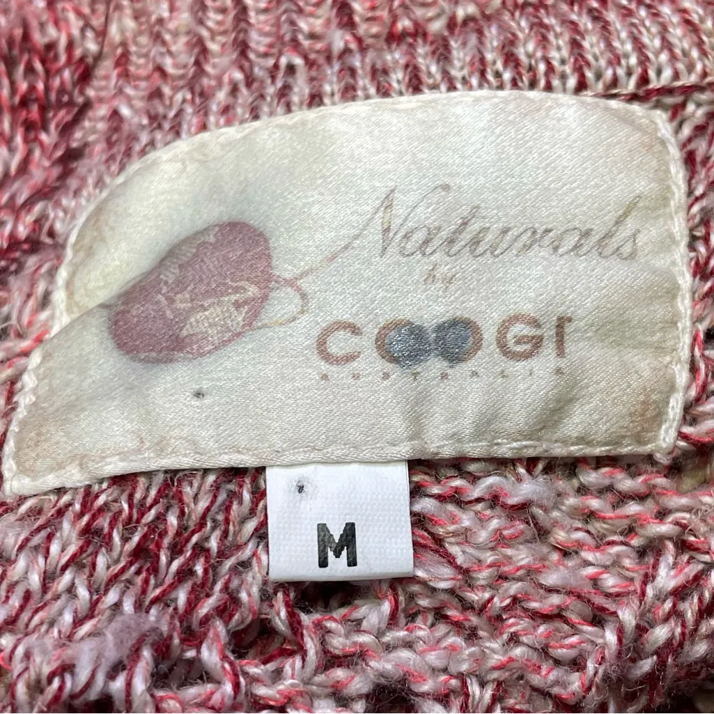Vintage Naturals By COOGI Knit Sweater Dress/Tunic Women’s Medium Pink Red Linen - Image 13