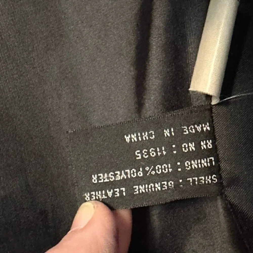 Vintage genuine leather small oversized Jacket with suede paisley‎ design Black - Image 10