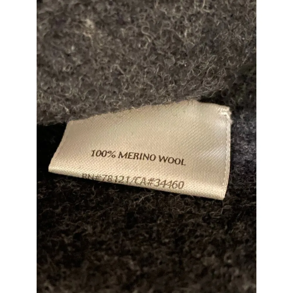 Eileen Fisher Petite Charcoal 100% Merino Wool Asymmetrical Zip Jacket P - Image 5