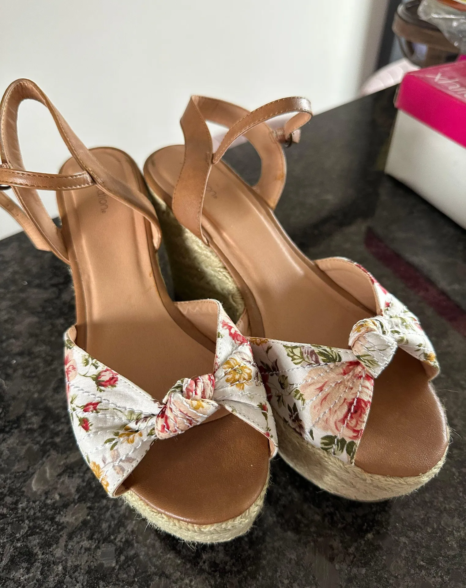 Floral Wedge Sandals - Image 2